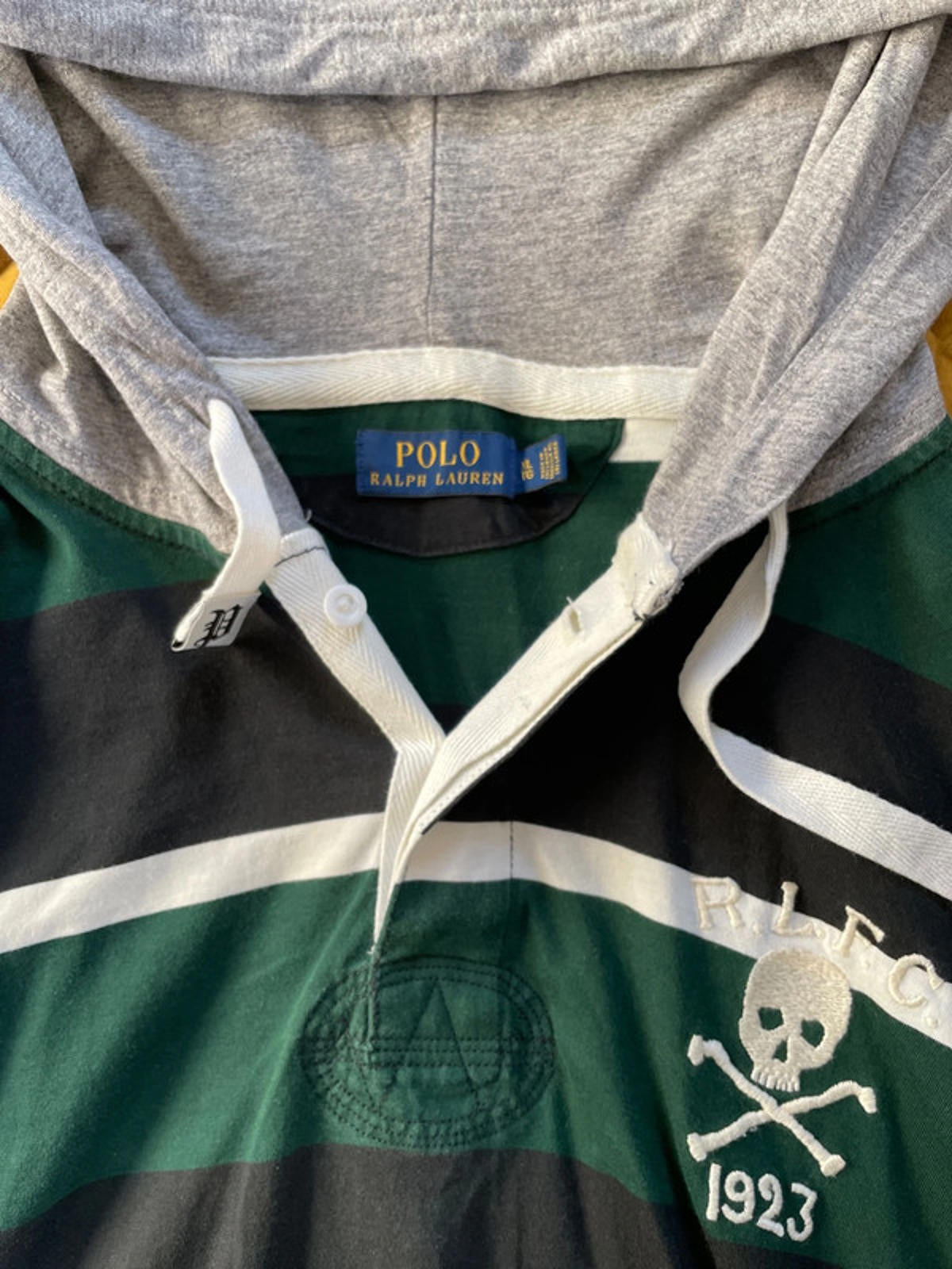 Men’s Ralph Lauren Hooded Rugby Shirt Top - XLarge - 0842