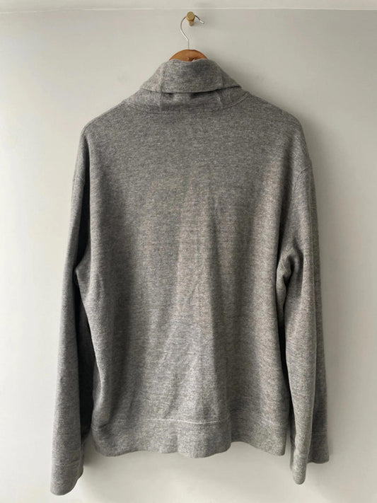 Men’s Ralph Lauren Shawl-Collared Jumper Top In Grey - Large - 2314