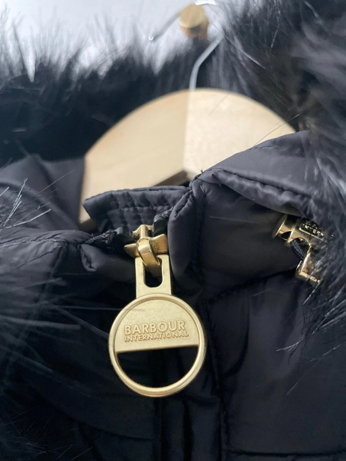 Women’s Barbour Anastasia Quilted Faux Fur Lined Hooded Puffer Jacket In Black - UK8 - 2396