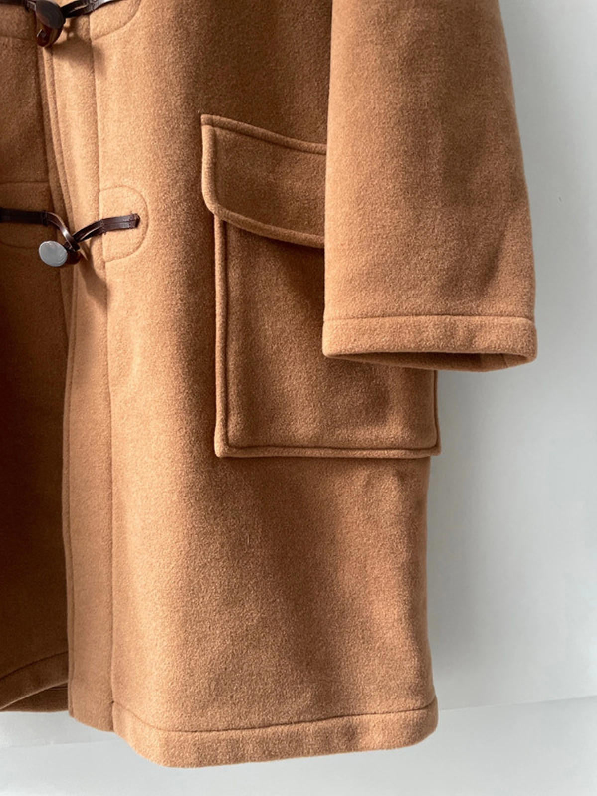 Women’s Gloverall Made In England Wool Hooded Duffle Coat In Brown - UK16 - 2390