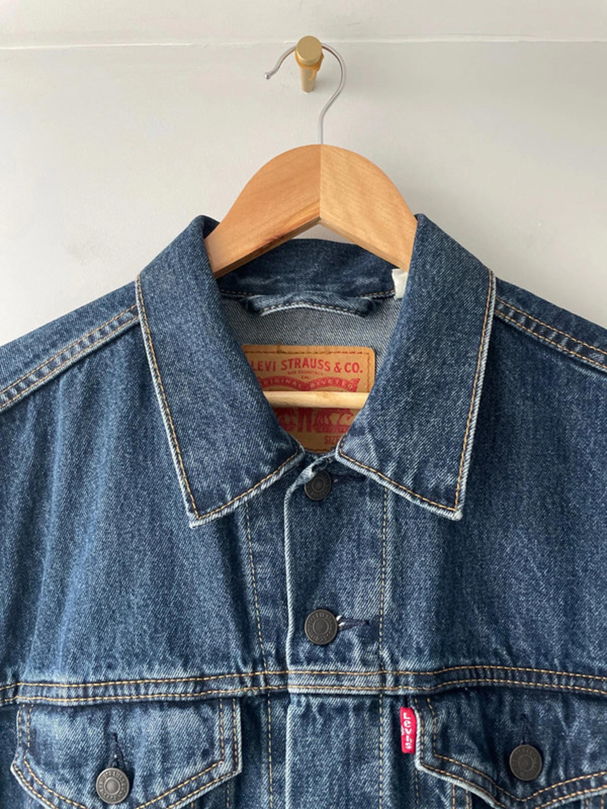 Men’s Levi’s Premium Range Denim Trucker Jacket In Navy - Medium - 2386