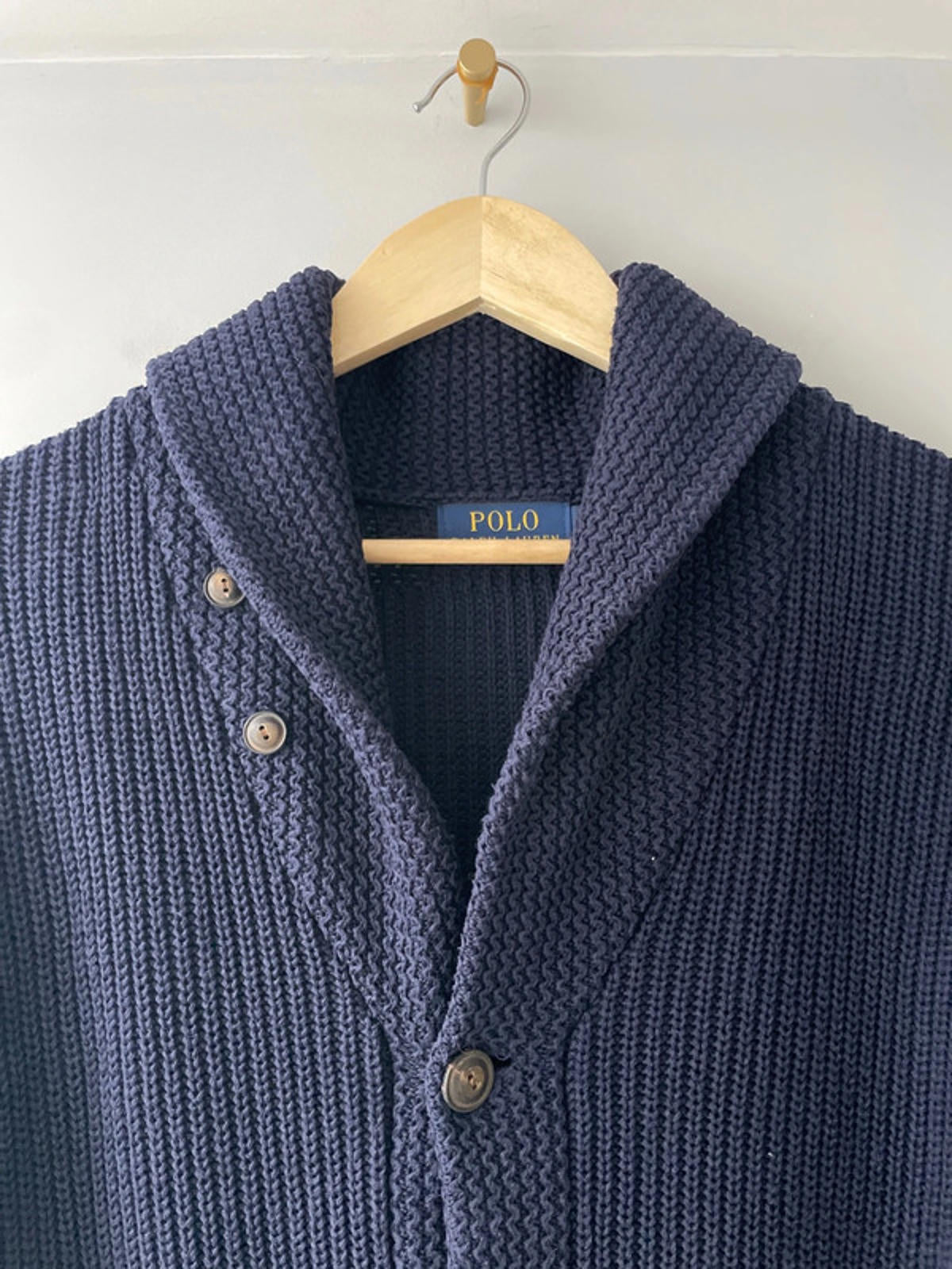 Men’s Ralph Lauren Knitted Shawl Collar Cardigan Top In Navy - XLarge - 2368