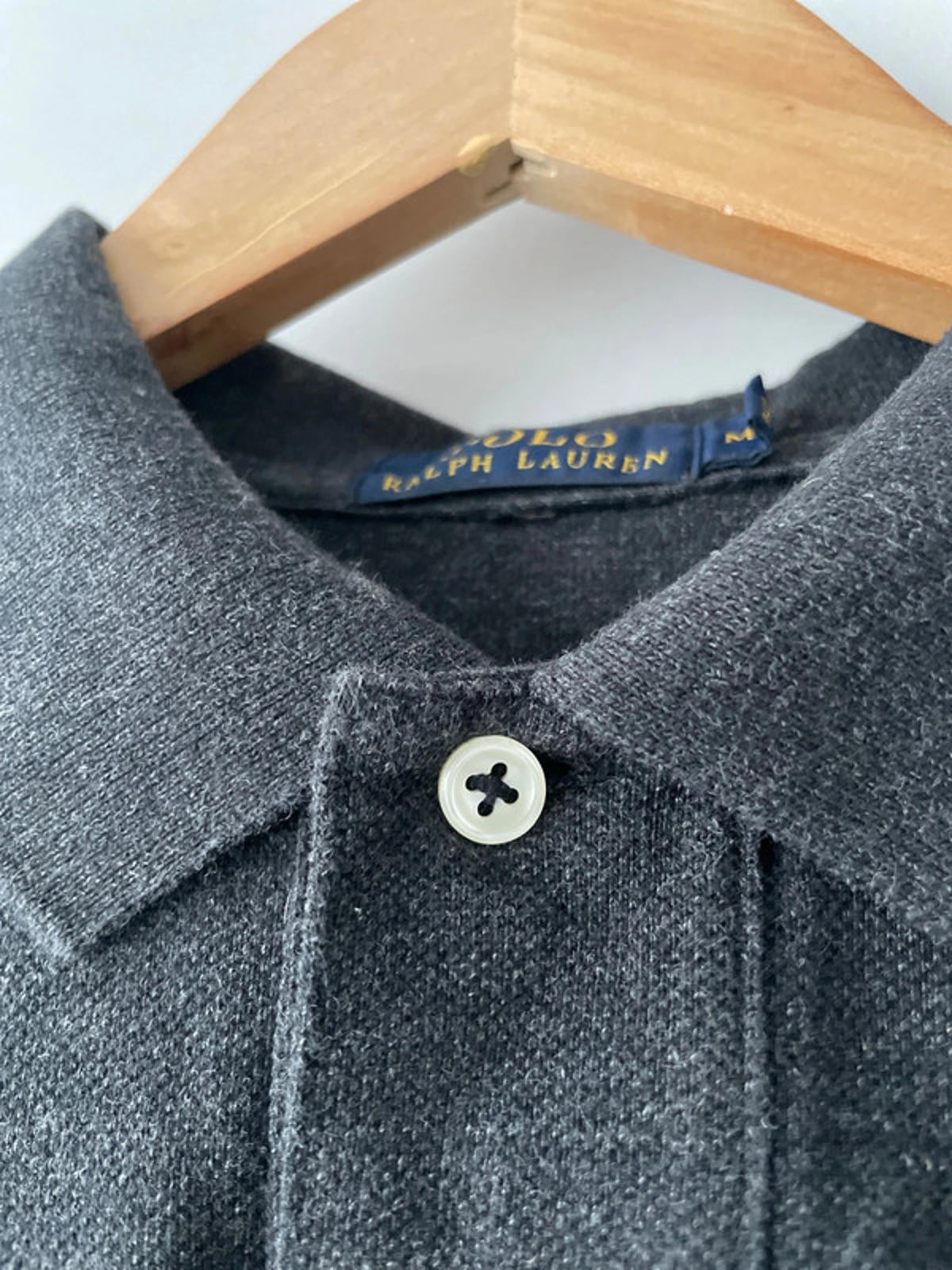 Men’s Ralph Lauren Premium Long Sleeve Polo In Grey - Medium - 2405
