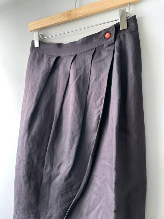Women’s Max Mara Designer Linen Tulip Skirt In Grey - W26/L22 - 3068