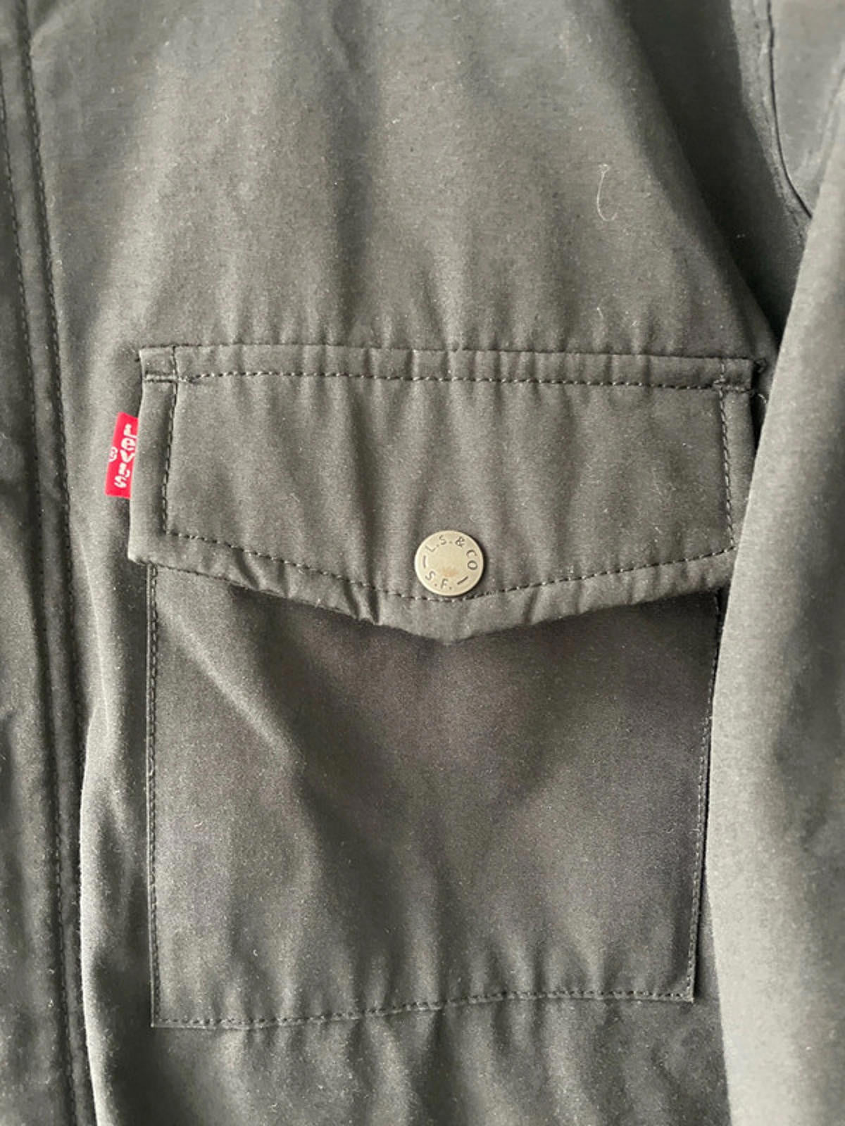 Men’s Levi’s Borg Lined Water Resistant Hooded Parka Jacket In Black - Large - 2399