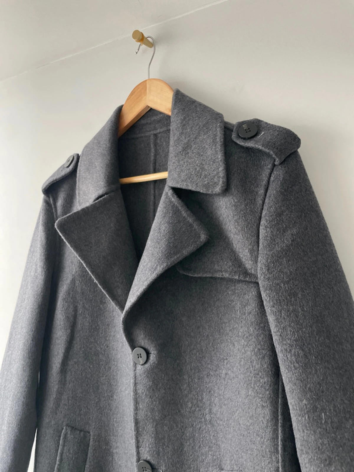 Women’s Lansboter 100% Wool Military Overcoat In Grey - Uk10 - 2389