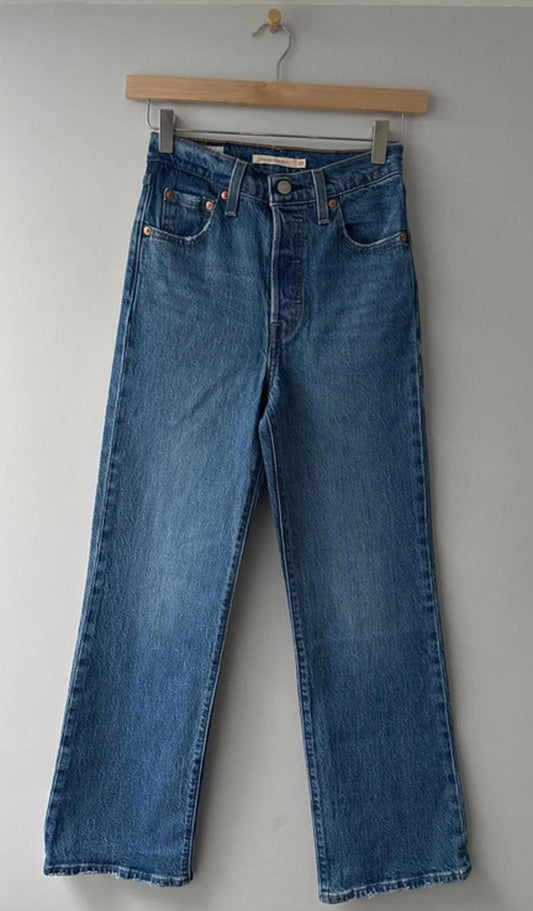 Women’s Levi’s Ribcage Crop Boot Fit High Waisted Jeans - W23 / L27 - 0313