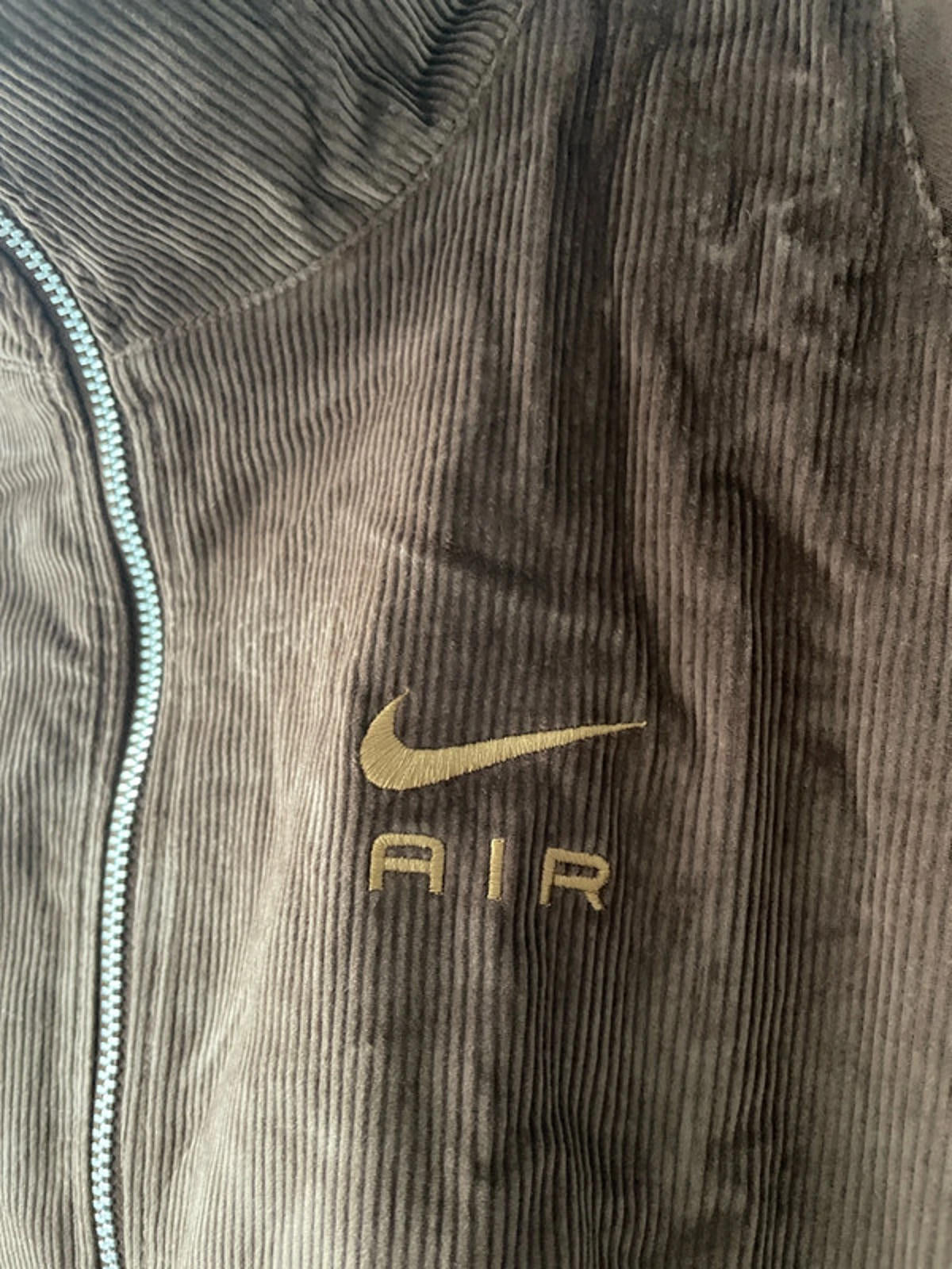 Women’s Nike Oversized Fit Corduroy Full Zip Jacket Top In Brown - UK 14 - 2306