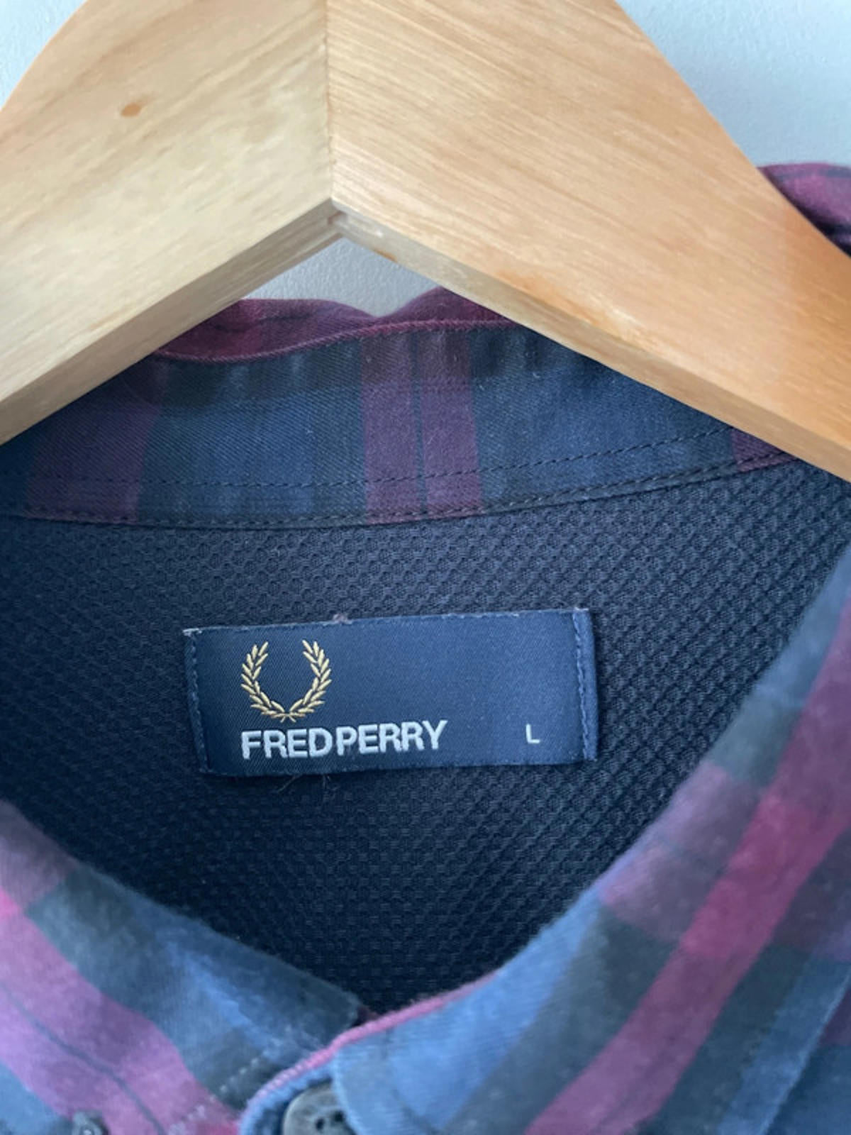 Men’s Fred Perry Premium Long Sleeve Check Shirt - Large - 1581