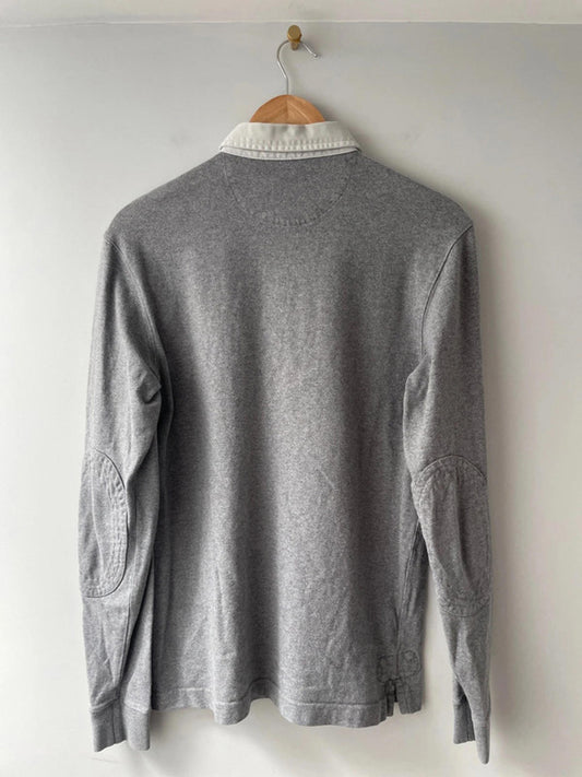 Men’s Fred Perry Long Sleeve Rugby Polo Top In Grey - Small - 2003