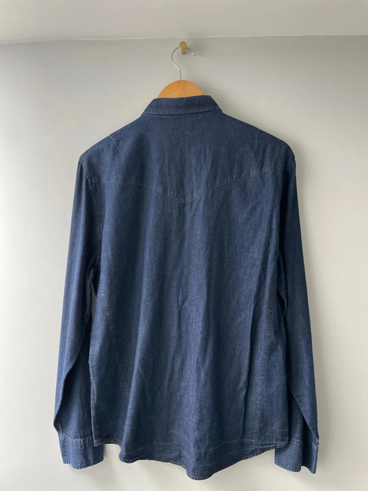 Men’s Religion Slim Fit long sleeve denim shirt with chest pocket - Large - 0041