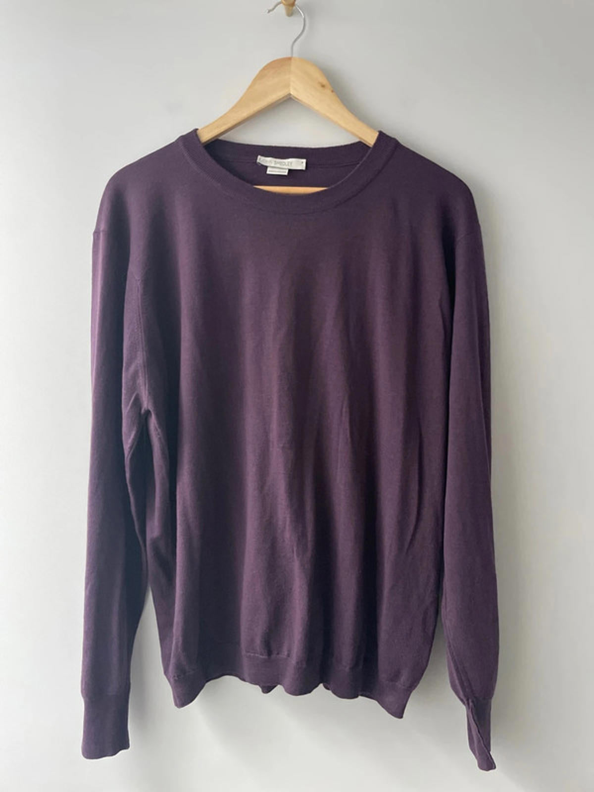 Men’s John Smedley 100% Merino Wool Crew Neck Jumper In Purple - XLarge - 2051