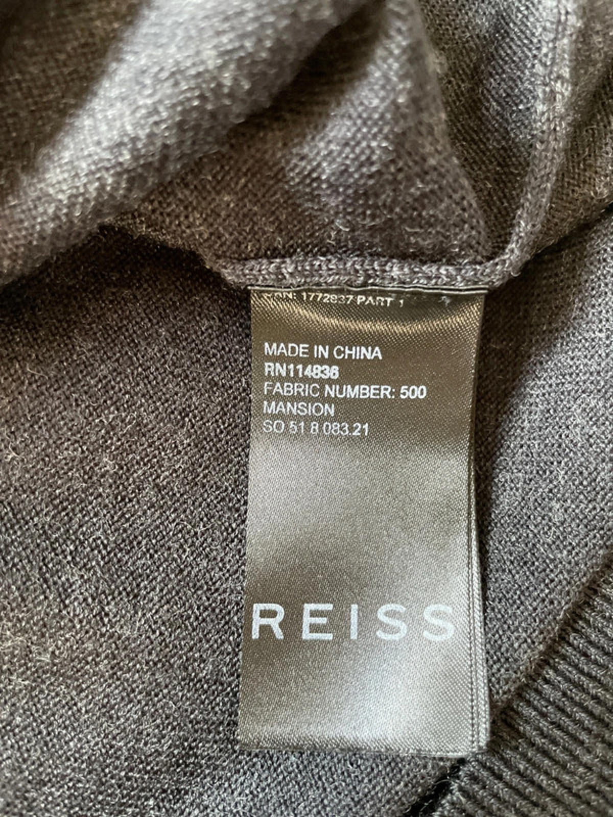 Men’s Reiss Premium Wool Long Sleeve Knitted Polo Top - XLarge - 1892