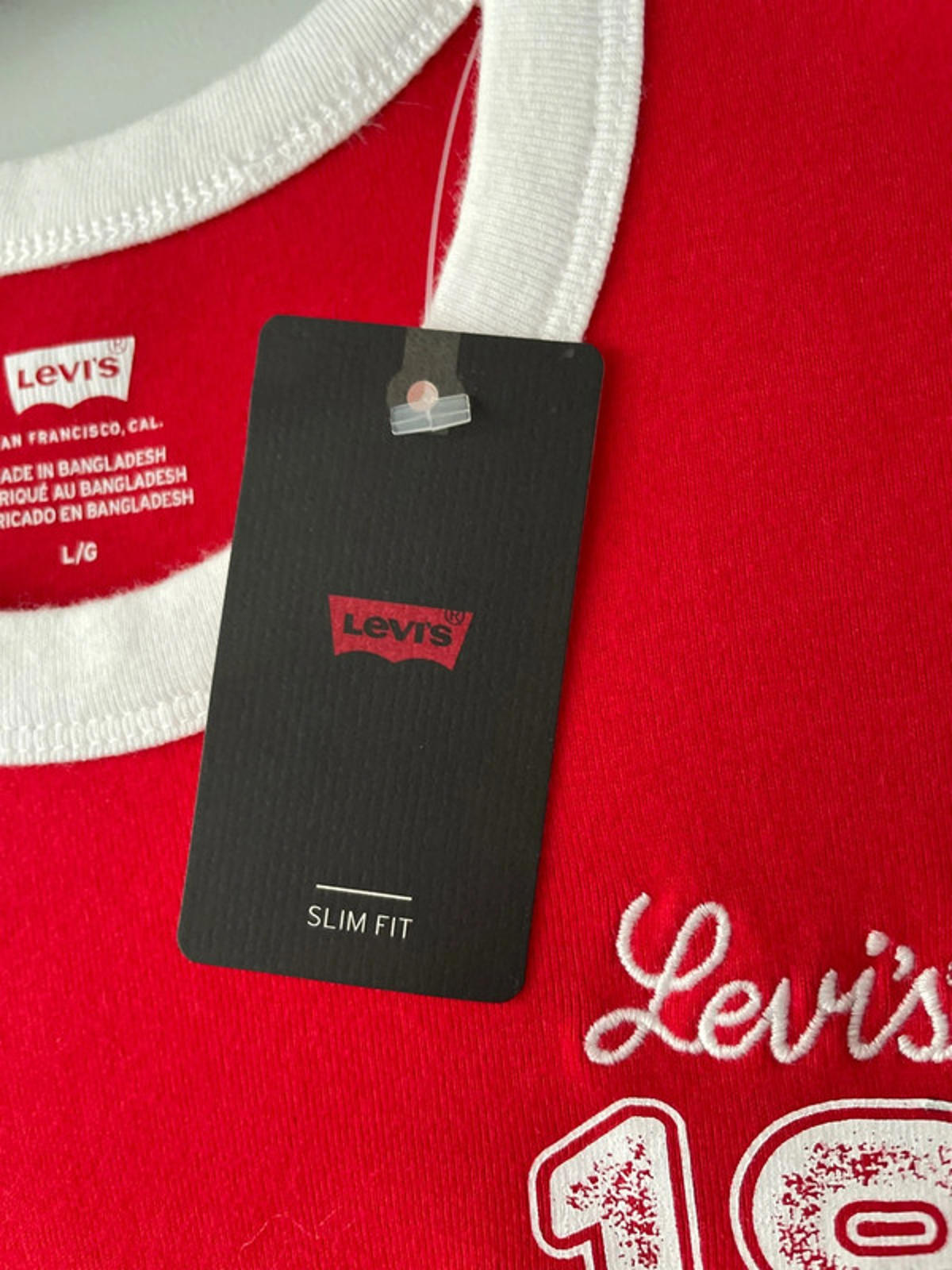 Women’s Levi’s Short Sleeve Slim Fit Mini Ringer T-shirt - Large - 1885