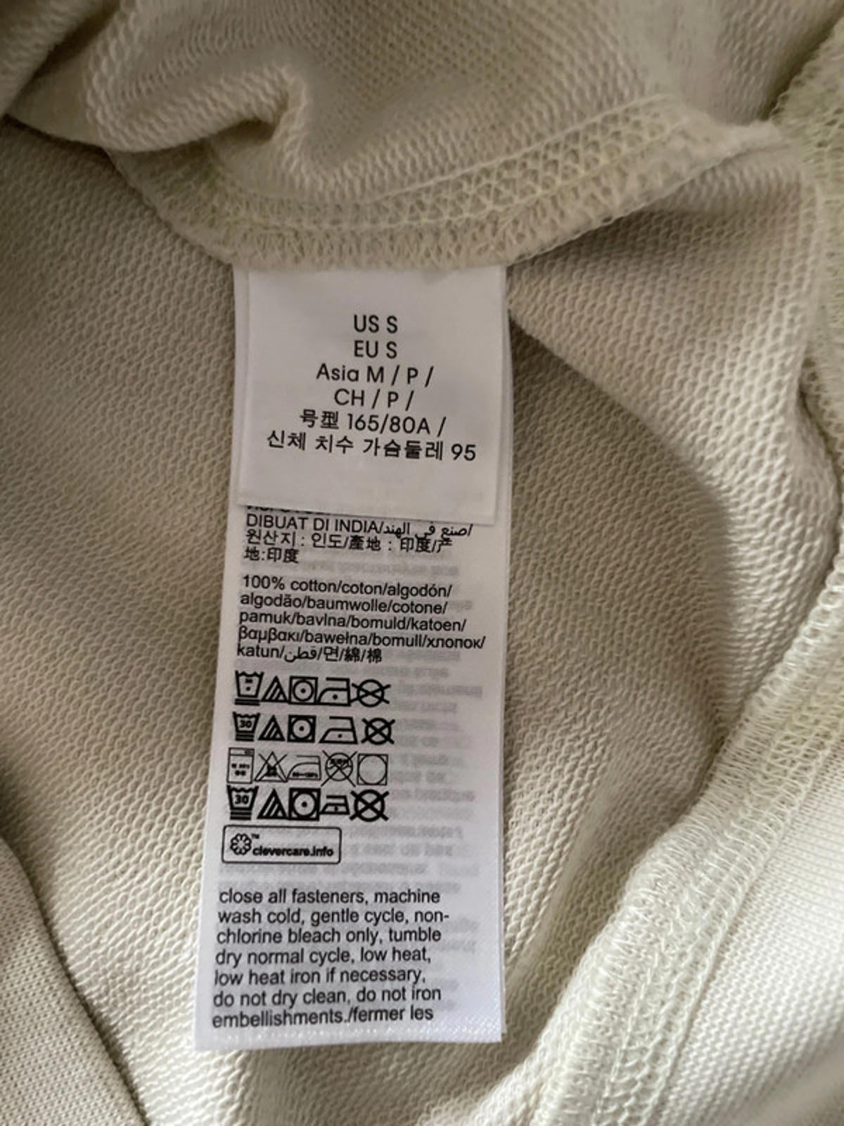Mens Calvin Klein 1/4 Zip Rugby Polo Sweatshirt In Cream - Small- 2326
