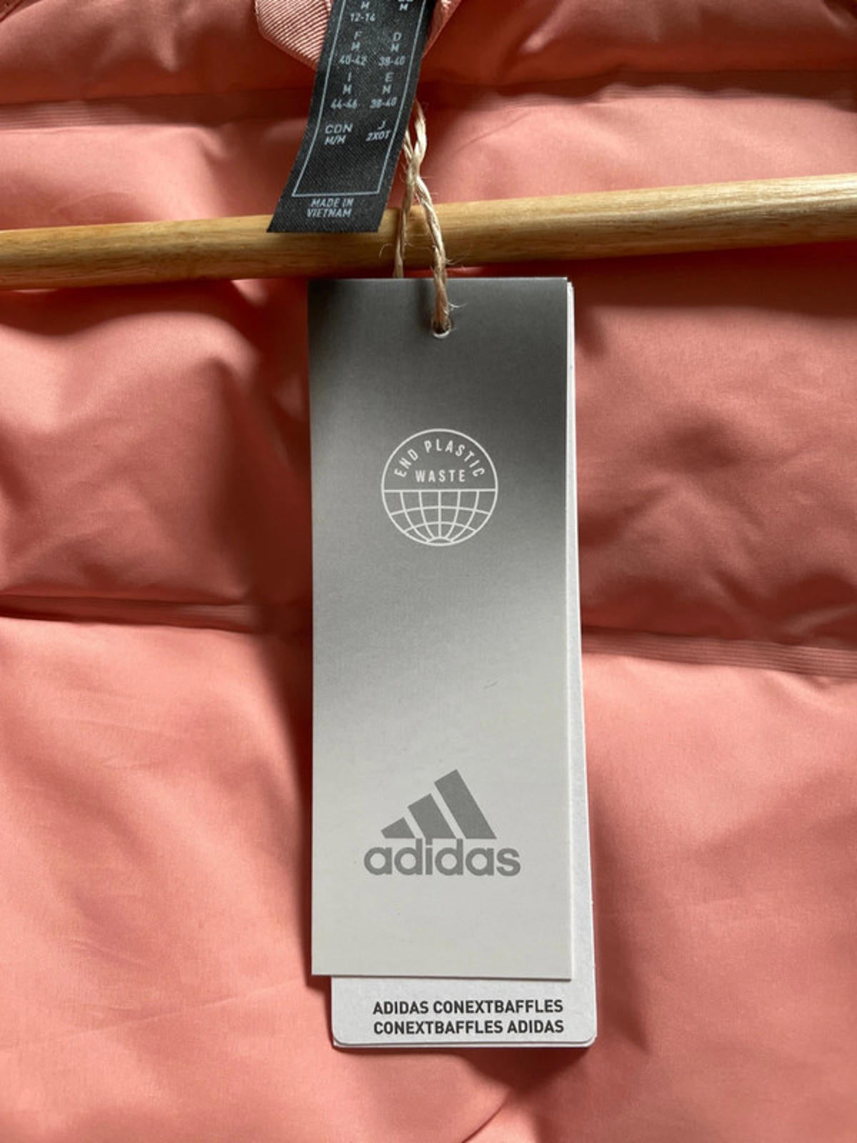 Women’s Adidas Helionic Oversized RLX Down Puffer Jacket In Coral - Large - 2340