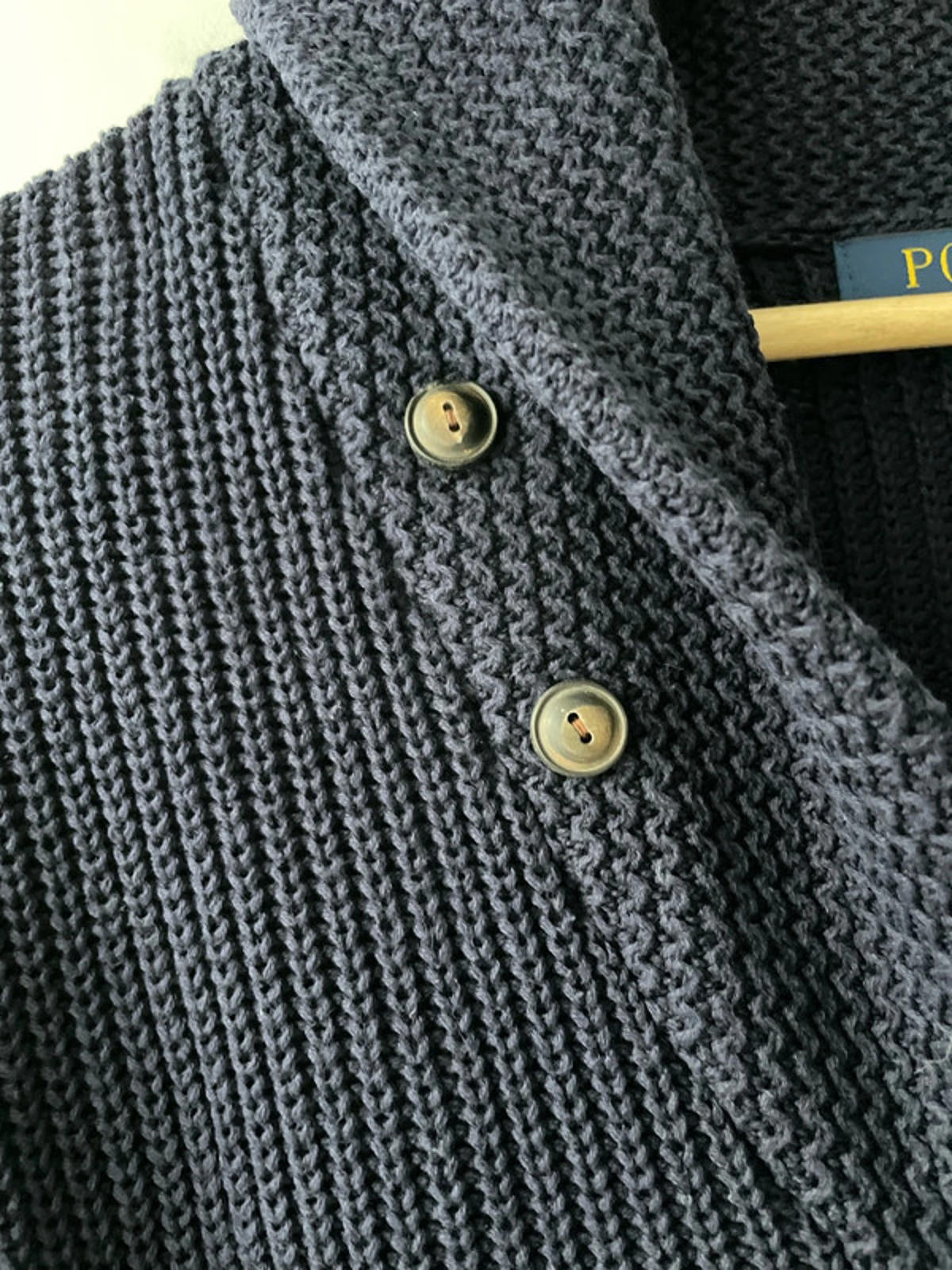 Men’s Ralph Lauren Knitted Shawl Collar Cardigan Top In Navy - XLarge - 2368