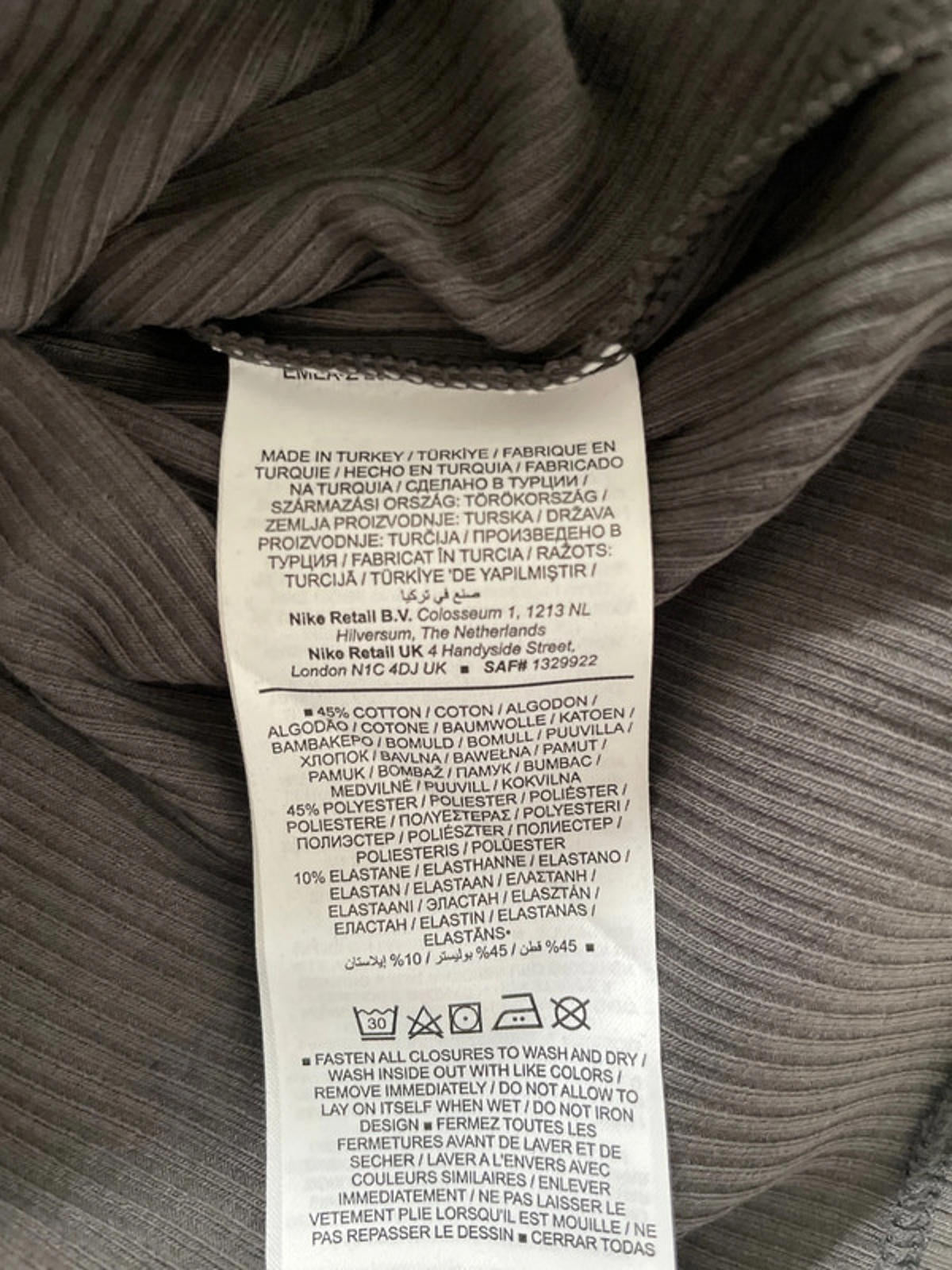 Women’s Nike Premium Ribbed Long Sleeve Zip Through Top - Small - 1740