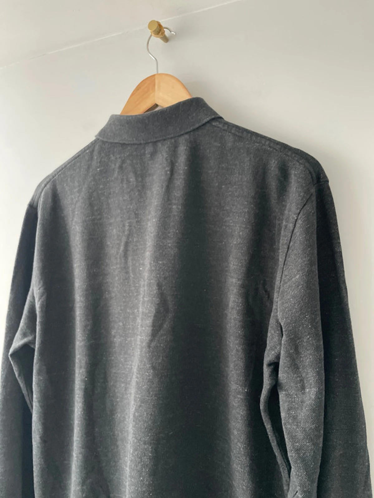Men’s Ralph Lauren Premium Long Sleeve Polo In Grey - Medium - 2405