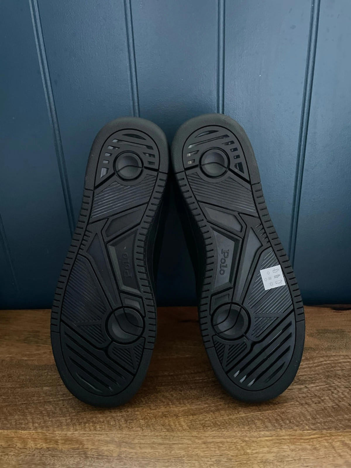 Men’s Ralph Lauren Masters Court Leather Trainer In Black - UK 8 - 2302