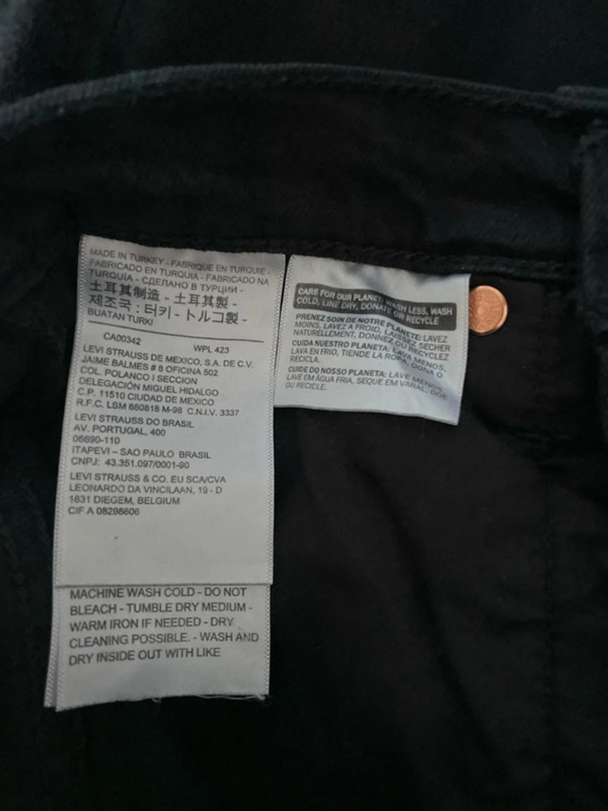 Women’s Levi’s High Waisted Ribcage Straight Fit Jeans In Black - W24/L27 - 2354