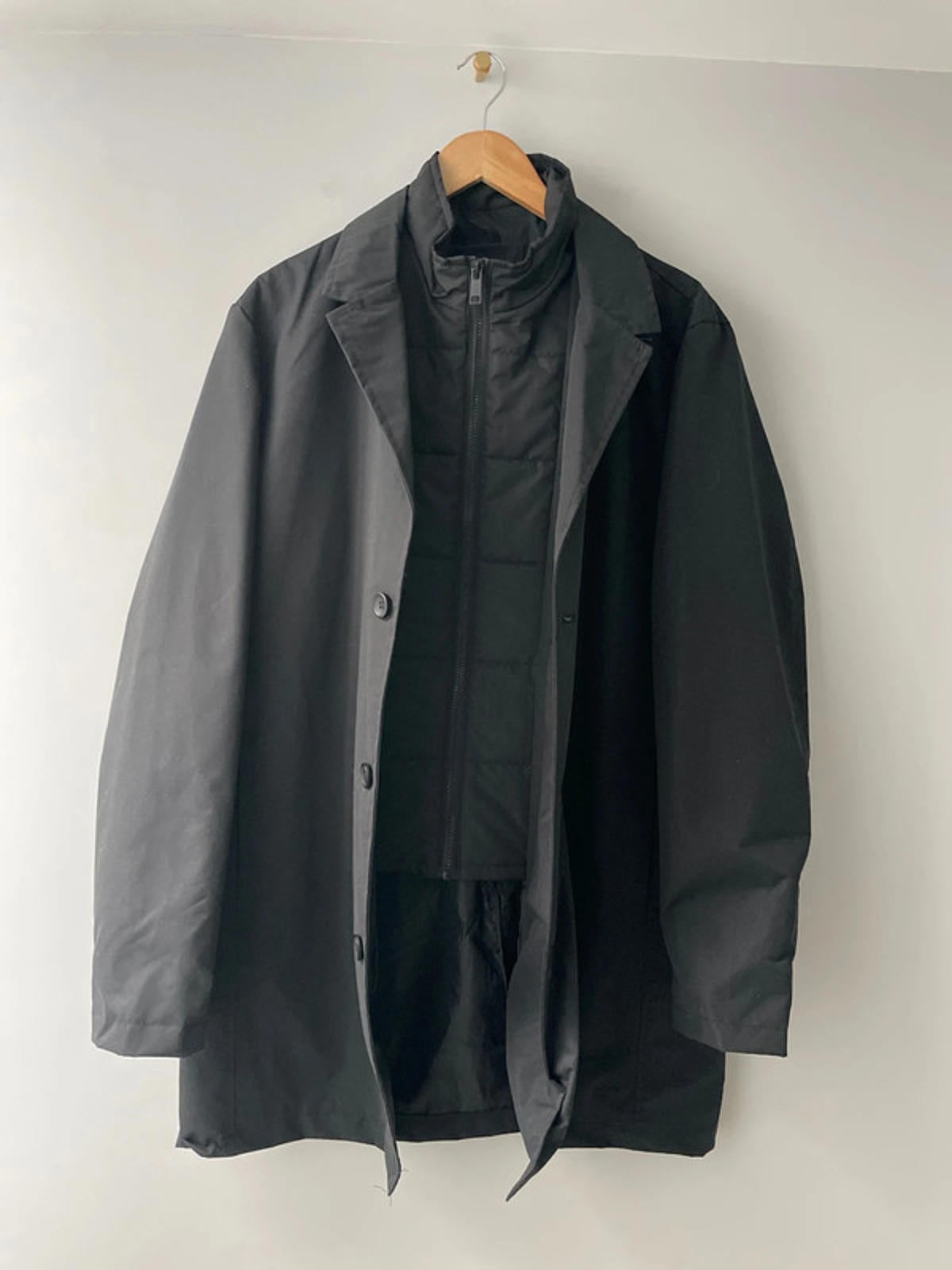 Men’s Brave Soul Trench Jacket Coat In Black - Medium - 2392