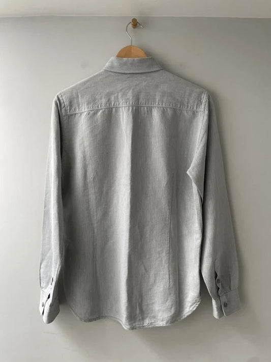 Men’s Orlebar Brown Premium Tailored Fit Long Sleeve Shirt in Grey - Medium - 2927