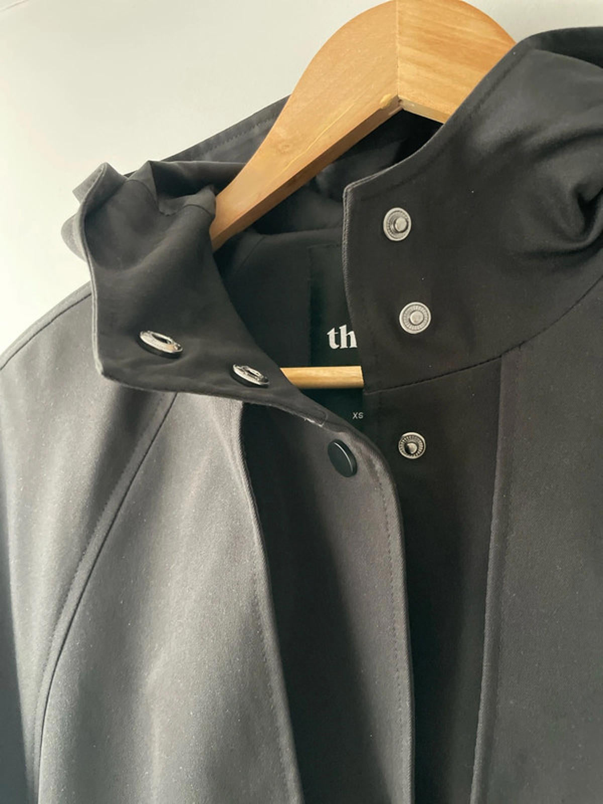 Women’s Threadbare Longline Hooded Trench Coat In Black - UK8- 2391