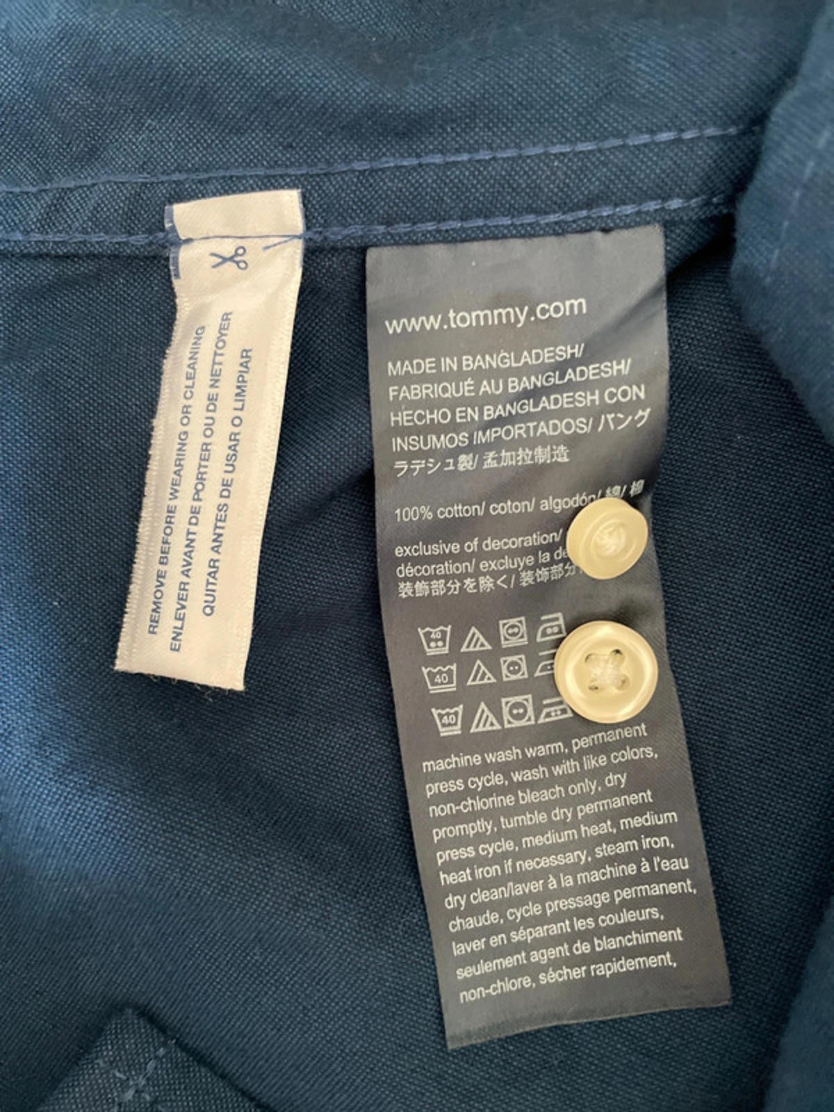 Men’s Tommy Hilfiger Button Down Collar Shirt in Navy - Large - 2568