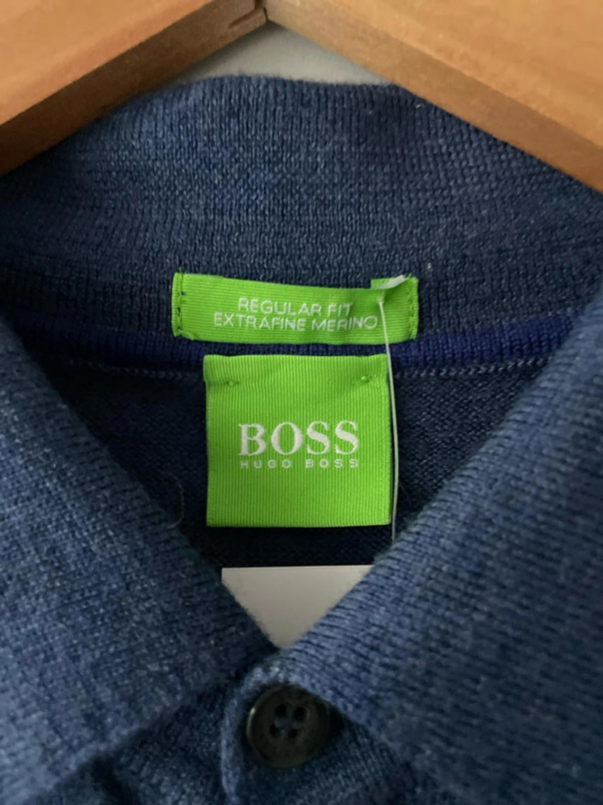 Men’s Hugo Boss Long Sleeve 100% Merino Wool Knitted Polo Top - Medium - 1992