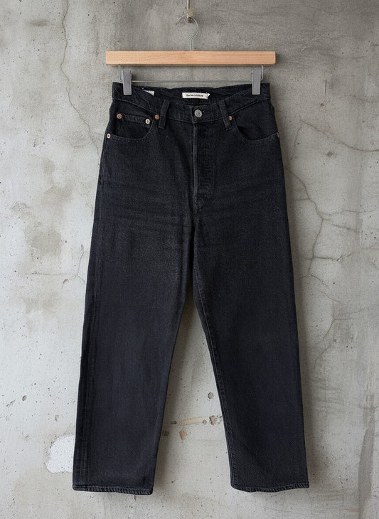 Women’s Levi’s High Waisted Ribcage Straight Fit Jeans In Black - W26/L27 - 3747