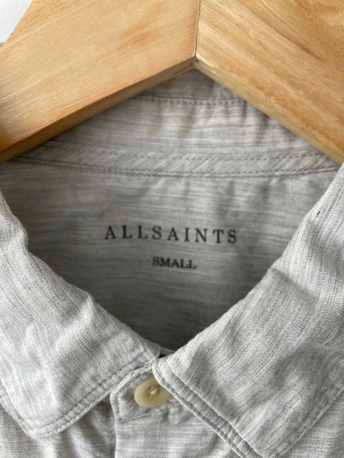 Men’s Allsaints Grey Marl Short Sleeve Shirt - Small - 1487