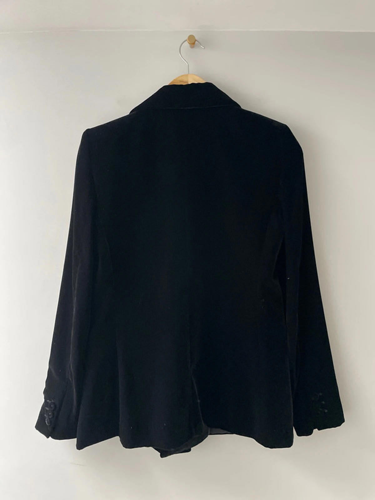 Women’s Mango Double Breasted Velvet Jacket Blazer In Black - Small - 2380