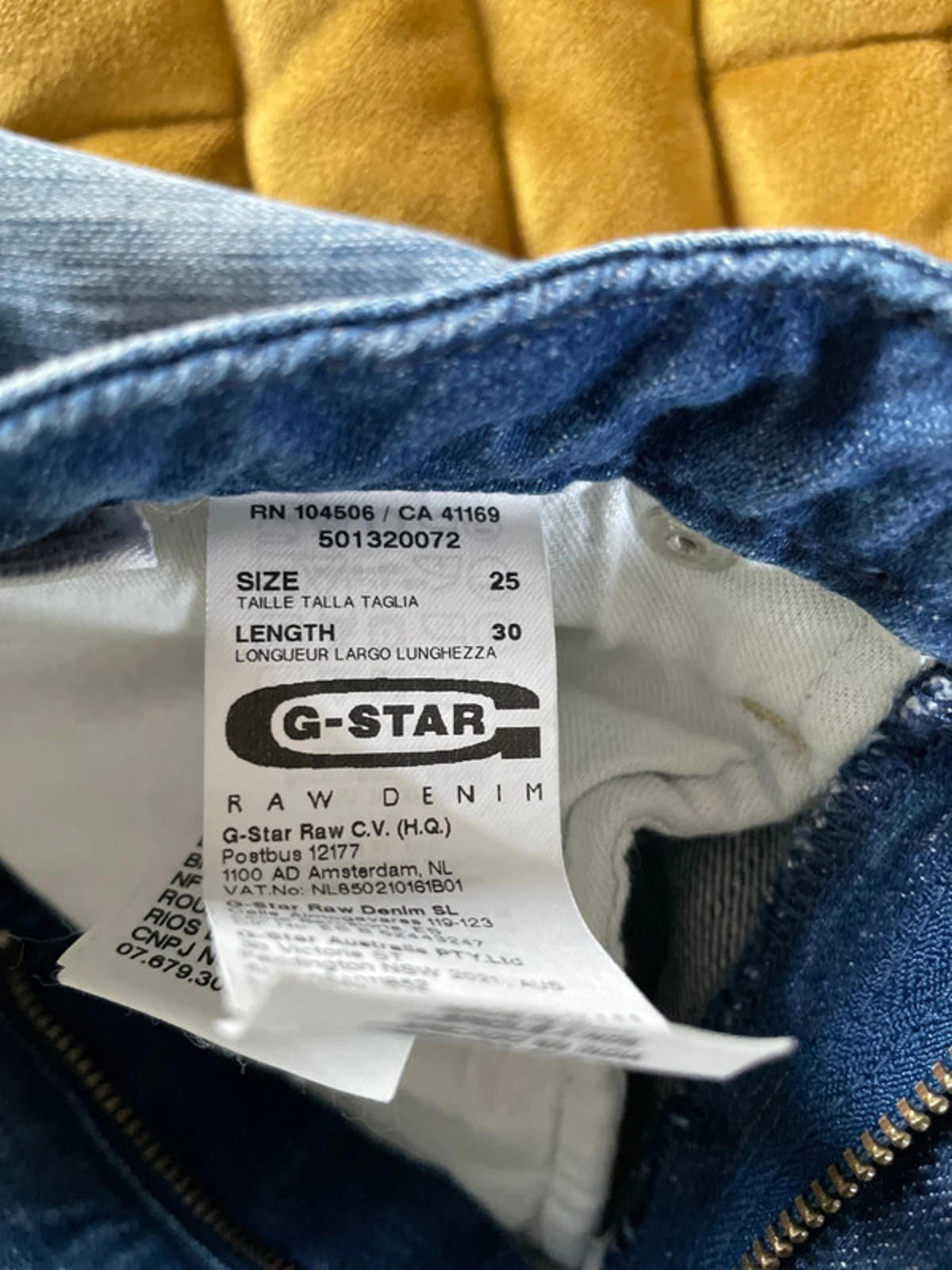 Womens G-Star Arc Fit Original Raw Denim Distressed Effect Jeans - W25/L30 -2217