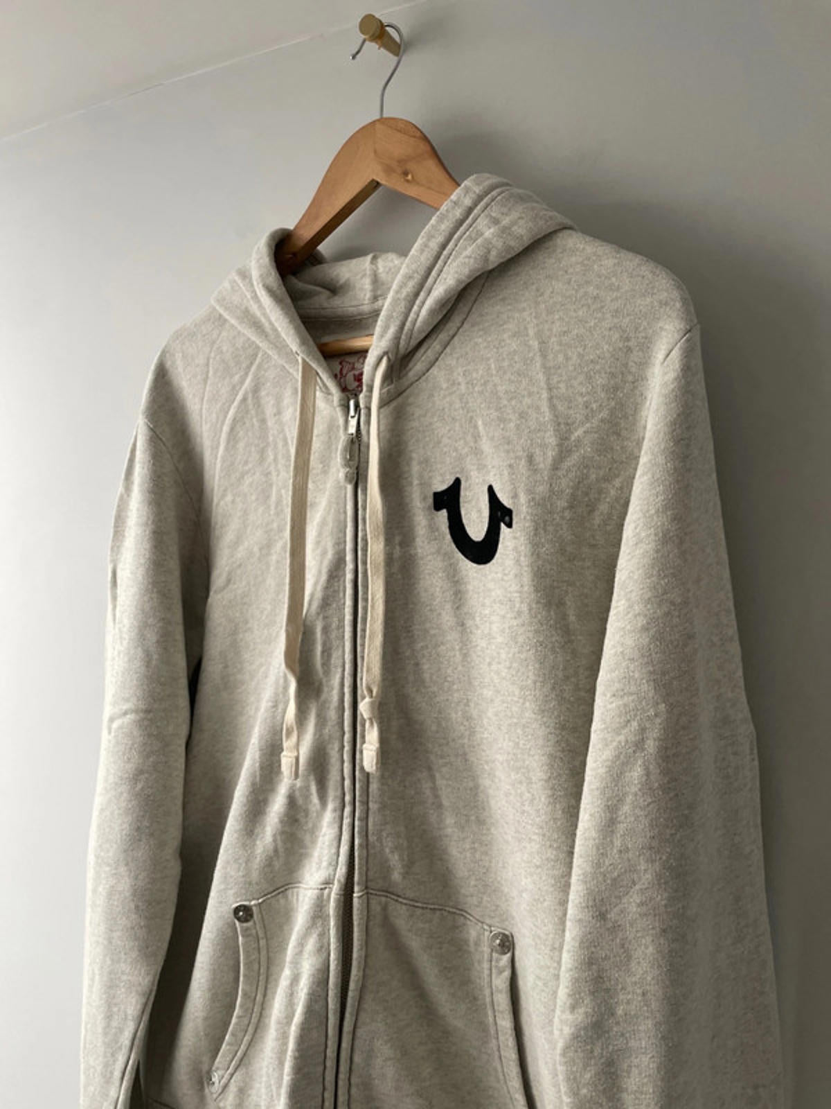 Men’s True Religion Printed Zip Through Hoodie Top - Medium - 1990