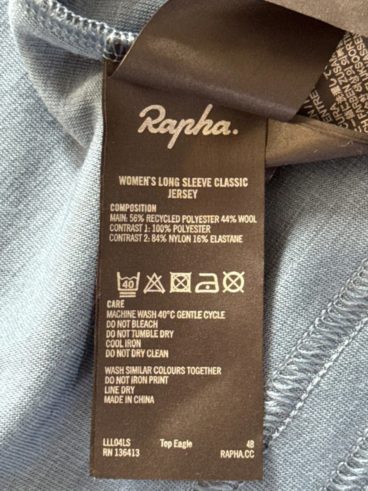 Women’s Rapha Long Sleeve Cycling Jersey Top - Large - 1962