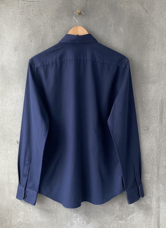 Men’s Reiss Slim Fit Long Sleeve Shirt In Navy - Medium - 2751