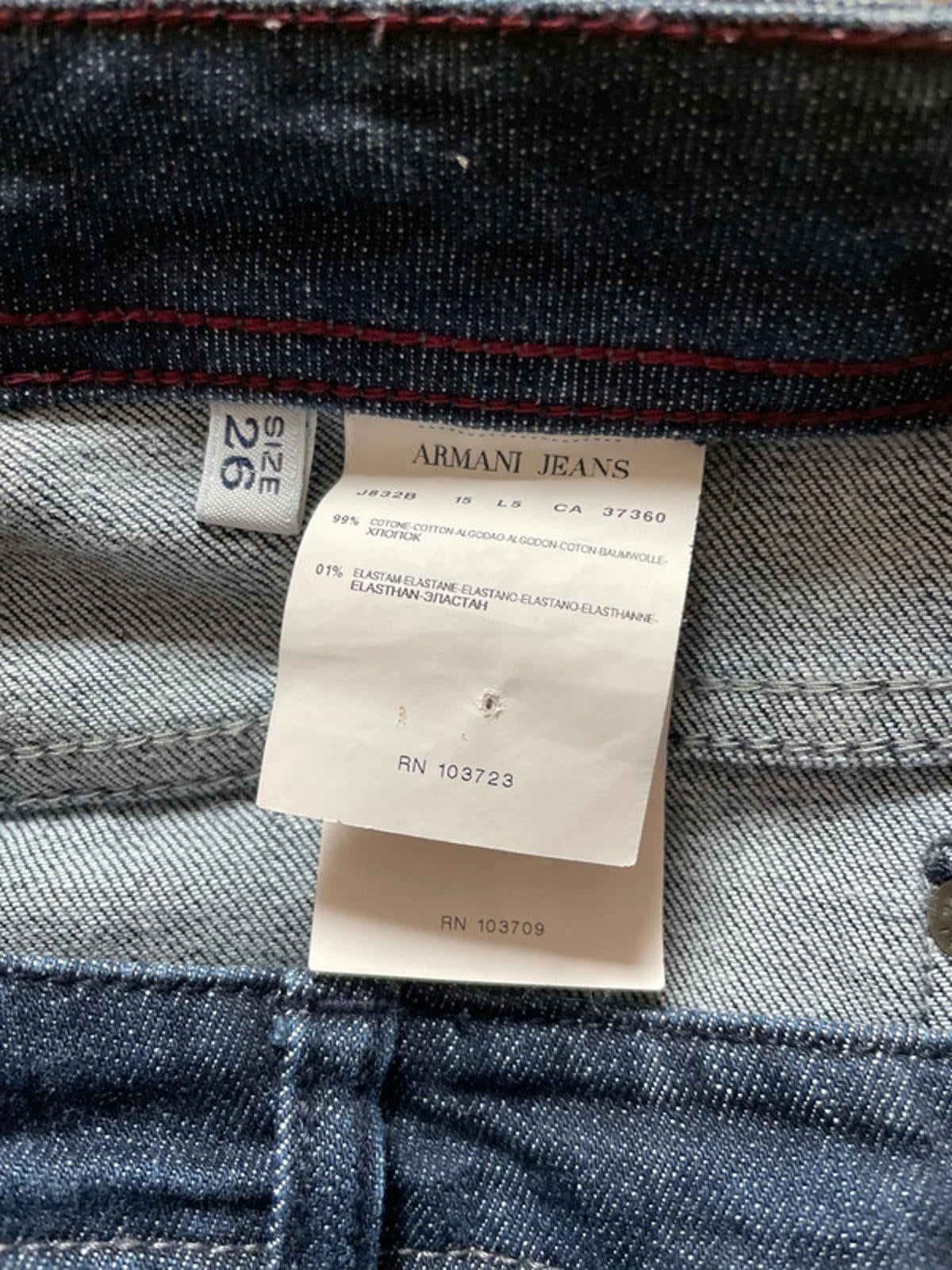 Women’s Armani 009 Slim Fit Jeans In Dark Blue - W26/L33