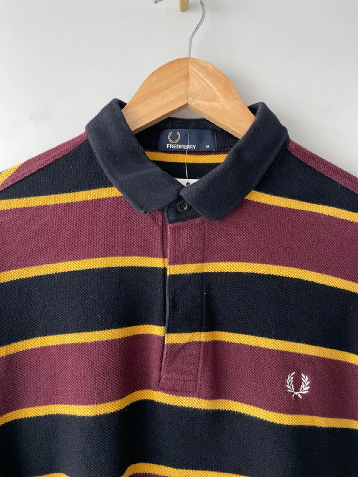 Men’s Fred Perry Long Sleeve Rugby Polo Top - Medium - 1991
