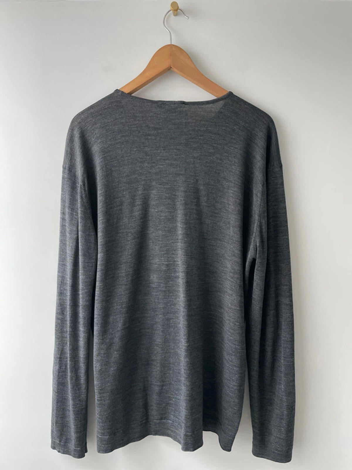 Men’s John Smedley 100% Merino Wool Crew Neck Jumper In Grey - XLarge - 2061