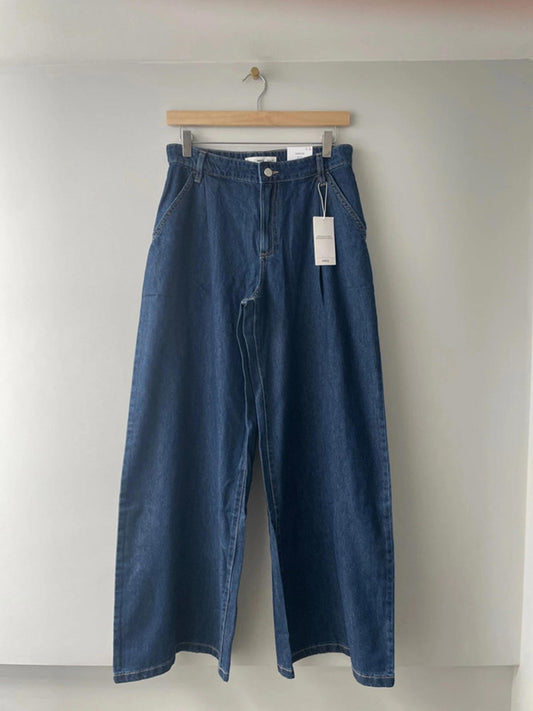 Women’s Mango Wide Leg Pleated Front Soft Denim Jeans - W29/L31 - 2192