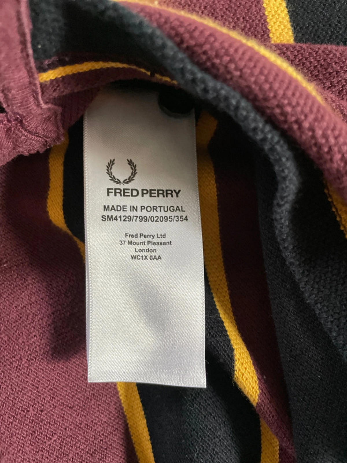 Men’s Fred Perry Long Sleeve Rugby Polo Top - Medium - 1991