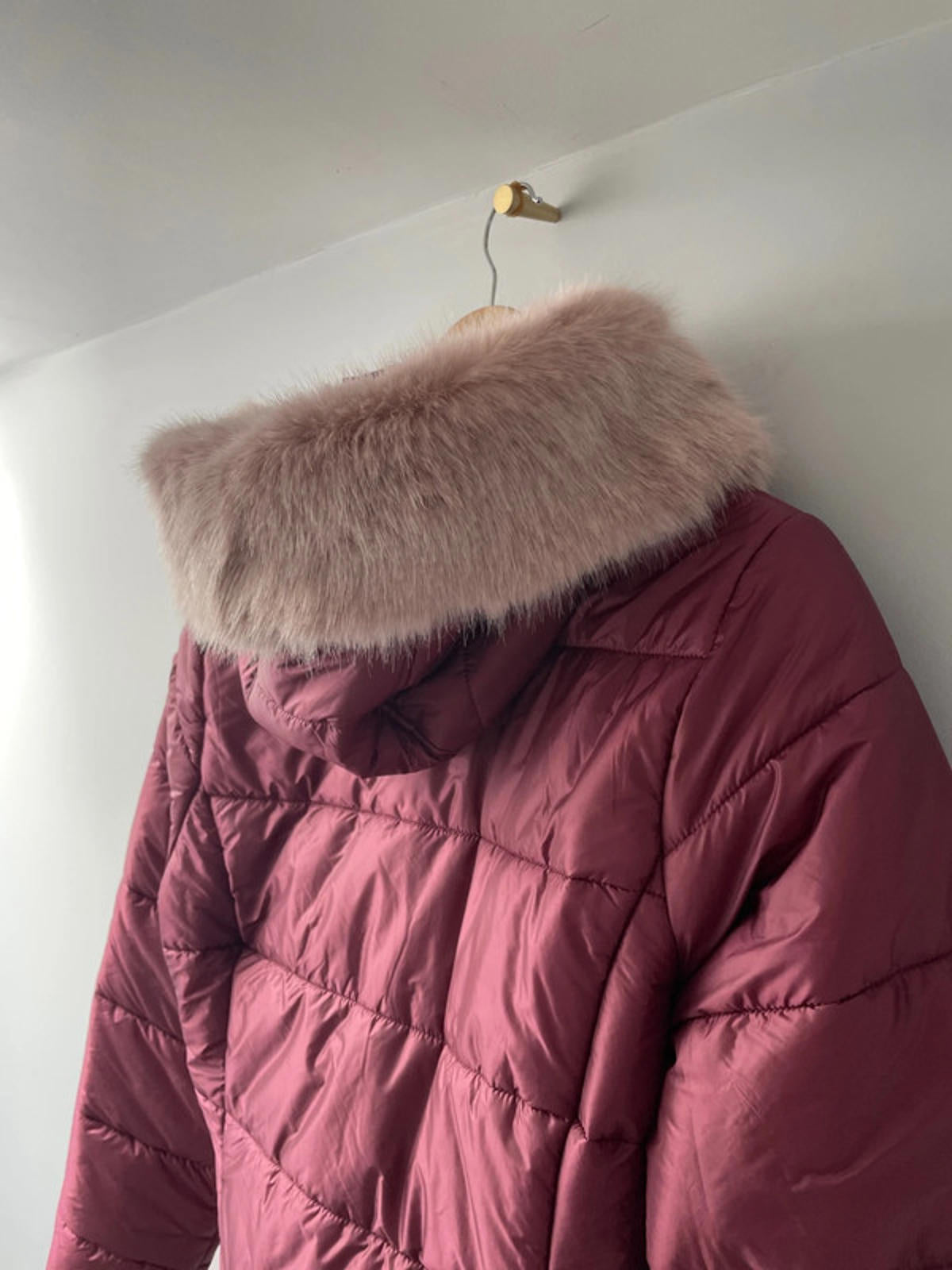 Women’s Barbour Dover Quilted Faux Fur Lined Hooded Puffer Jacket In Pink - UK12 - 2397