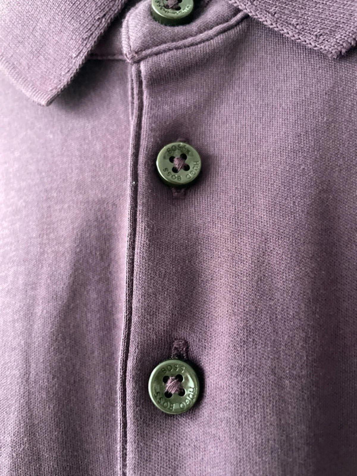 Men’s Hugo Boss Premium Pima Cotton Long Sleeve Polo Top in Purple - XLarge - 2404