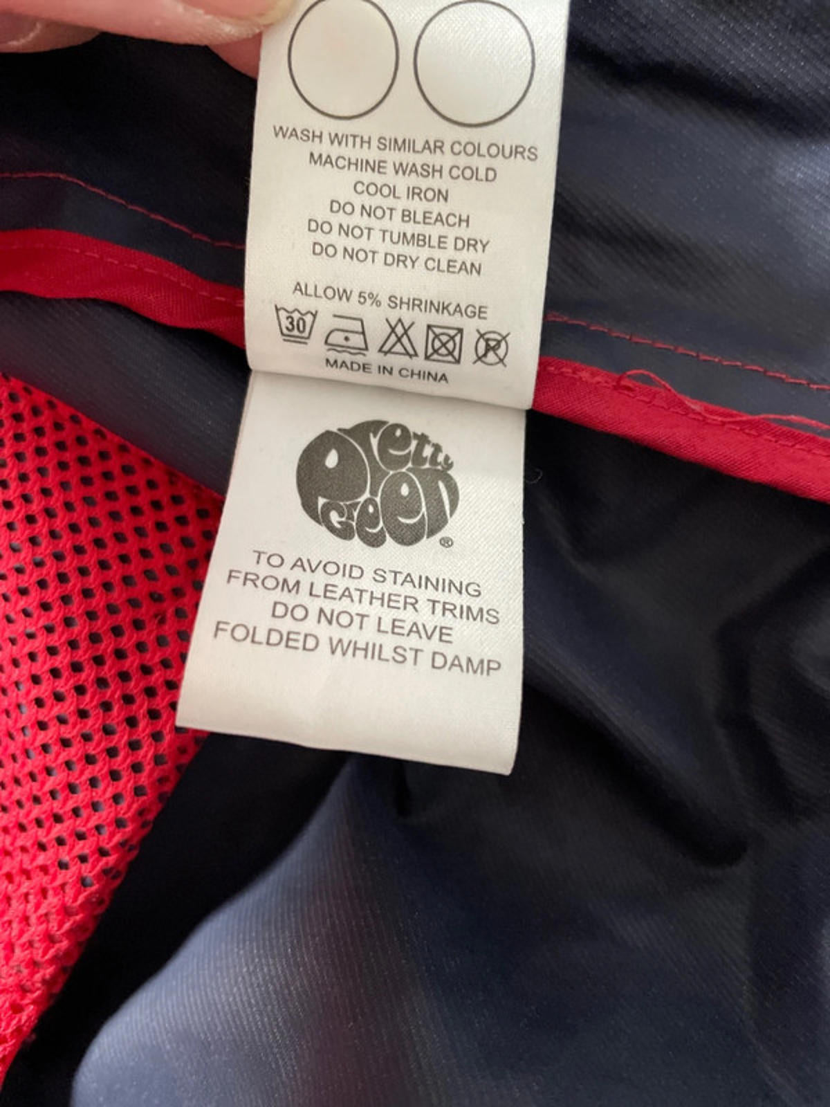 Men’s Pretty Green Hooded Parka Jacket Coat In Red - Medium - 2272