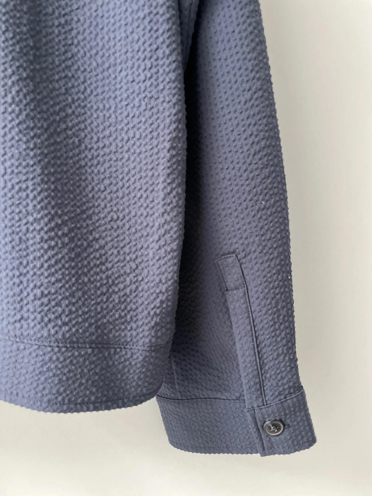 Men’s Asos Design Smart Button Through Seersucker Jacket in Navy - Medium - 1573