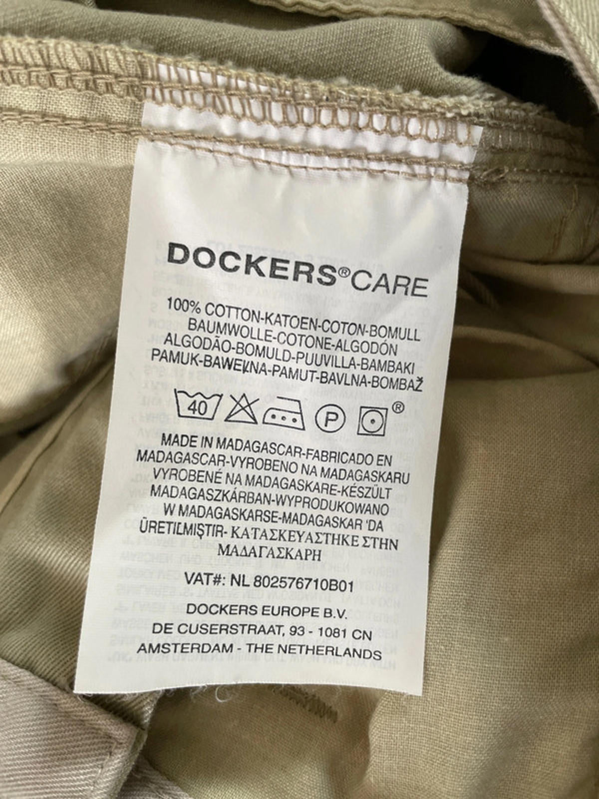 Men’s Dockers Khakis Premium Classic Chino Trousers - W34/L30 - 1707