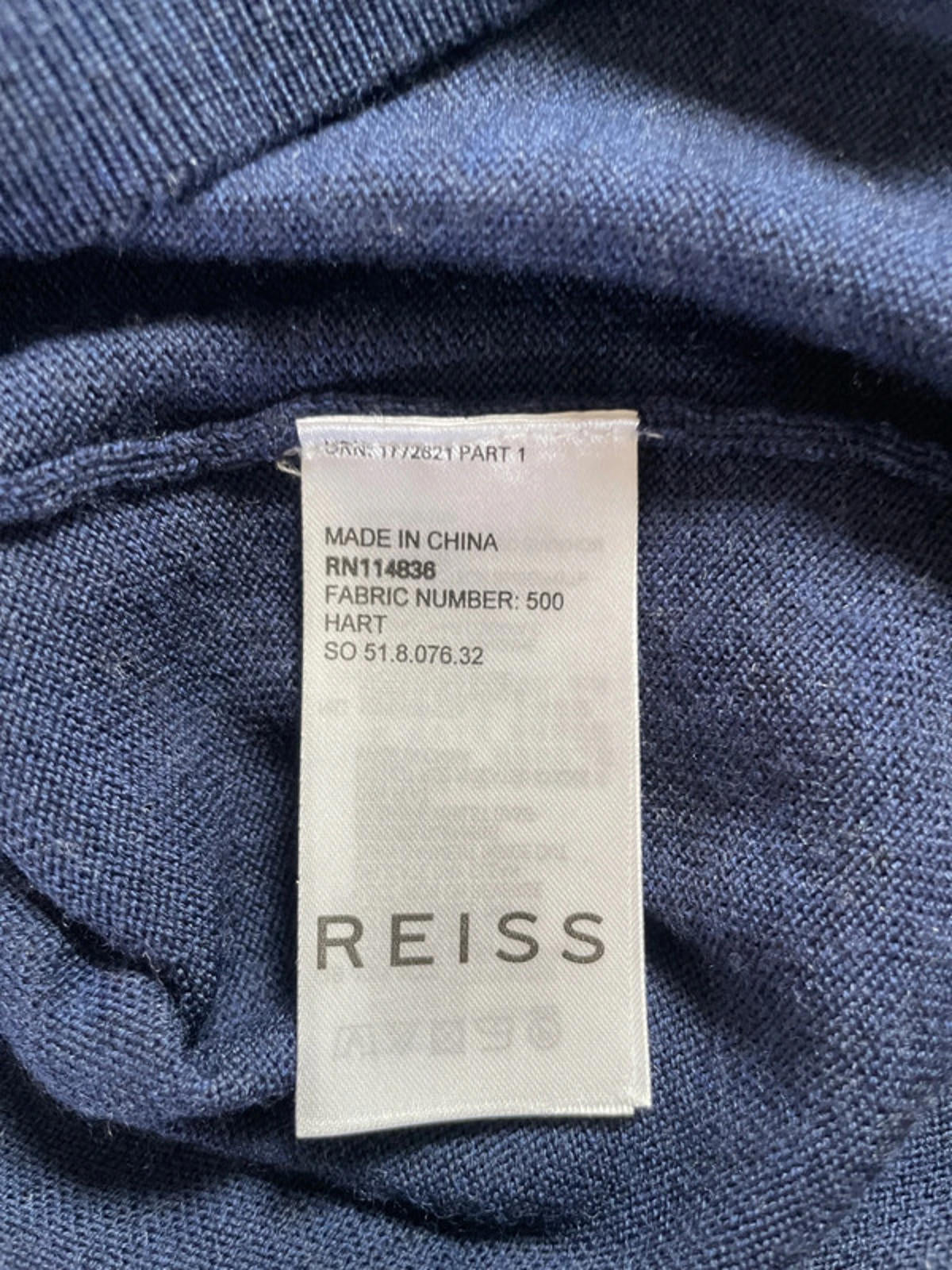 Men’s Reiss 100% Wool Crew Neck Long Sleeve Jumper - Medium - 1900