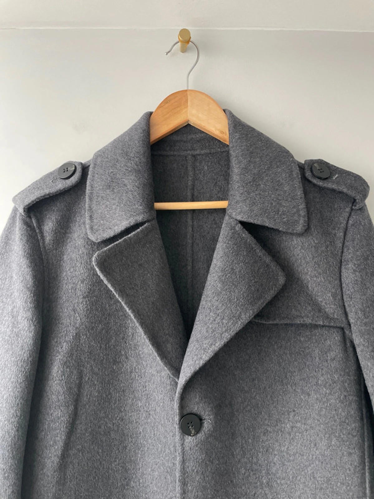 Women’s Lansboter 100% Wool Military Overcoat In Grey - Uk10 - 2389