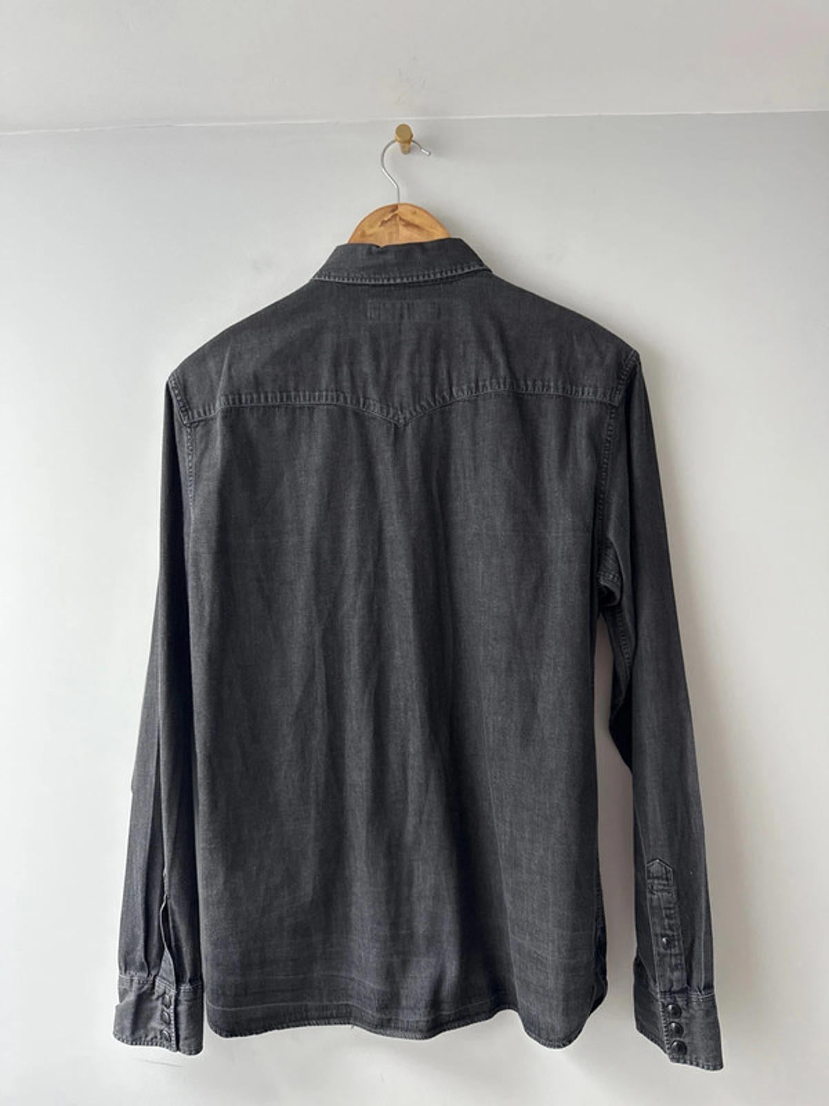 Men’s Allsaints Washed Western Denim Chambray Shirt - Small - 1968